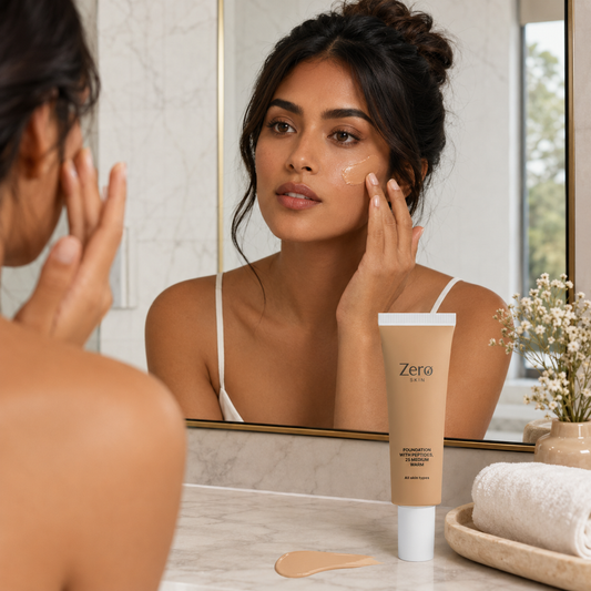 Foundation mit Peptiden, 25 Medium Warm - 30 ml