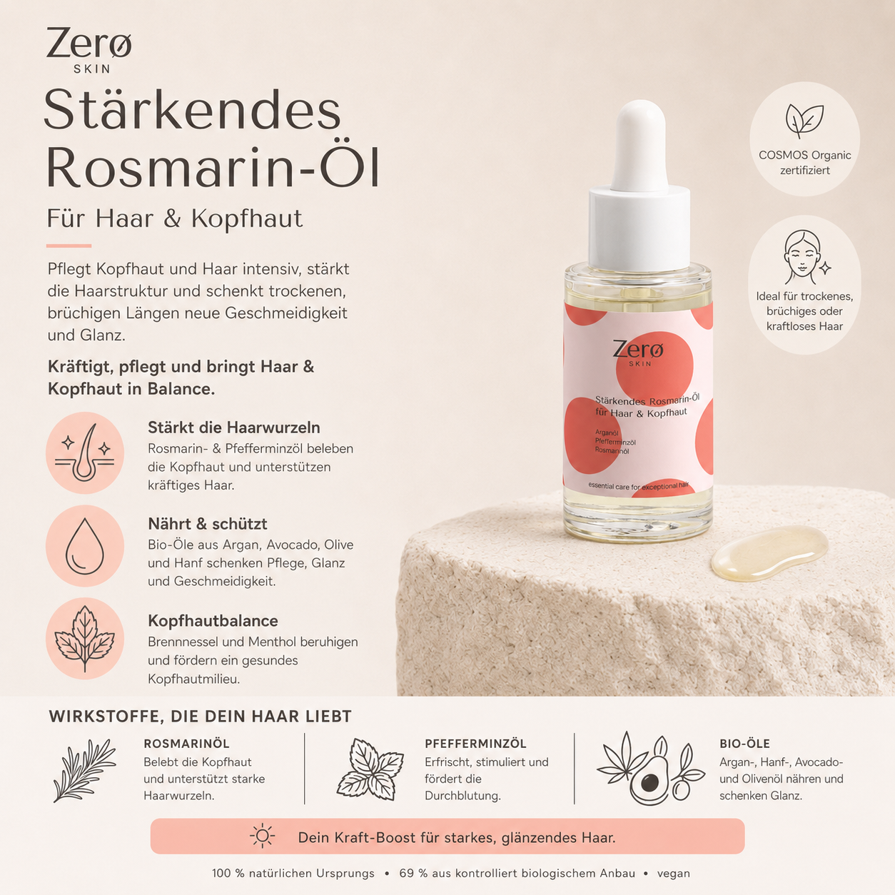 Stärkendes Rosmarin-Öl für Haar & Kopfhaut - 30 ml
