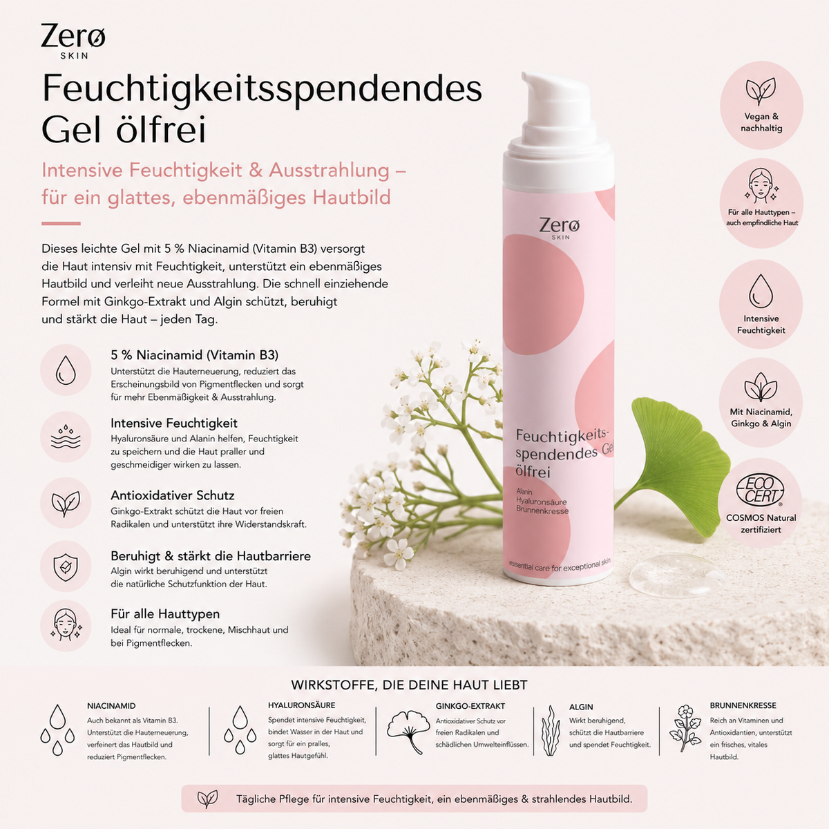 Moisturizing gel with niacinamide - 50 ml
