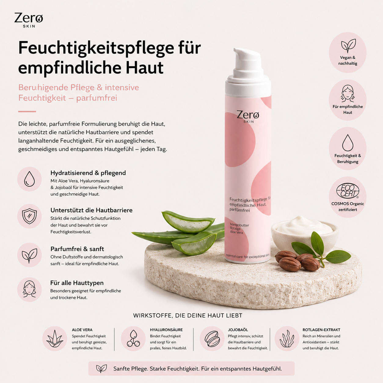 Moisturizing cream for sensitive skin, fragrance-free - 50 ml